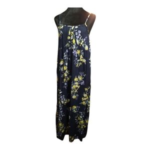 NWT Time and Tru Navy Floral Maxi Dress XS (0-2) Pockets
